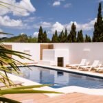 Pool area from the garden at pep luis ibiza