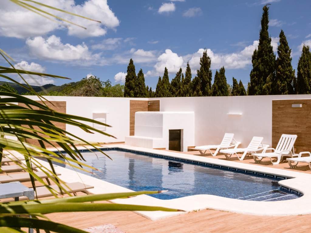 Pool area from the garden at pep luis ibiza